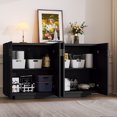 thumbnail image 2 of Tcbosik 59.8" Buffet Sideboard with 4 Doors, Coffee Bar Cabinet with Adjustable Shelves, Modern Storage Cabinet for Kitchen, Dining Room, Living Room, Black, 2 of 10