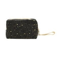 thumbnail image 1 of 1 Pc Bolsa de Maquillaje Ligera con Patrón de Estrella para Viajes de Negocios Negra de Poliéster, 1 of 3