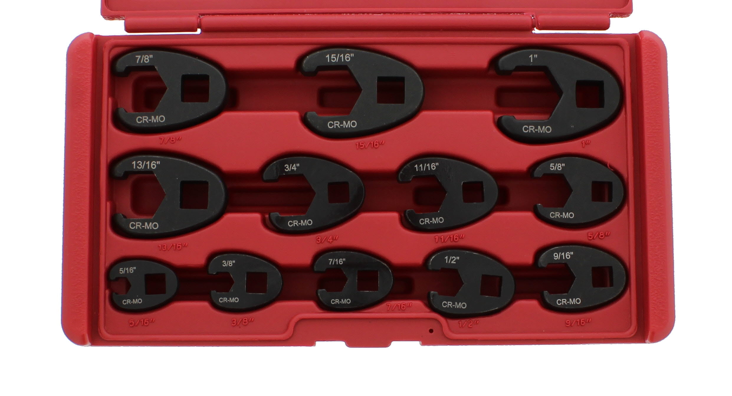 ABN Jumbo Crowfoot Flare Nut Wrench Set SAE 12pc for 3/8" & 1/2" Drive Ratchet