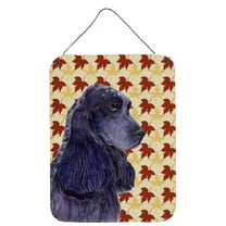 Carolines Treasures SS4385DS1216 Cocker Spaniel Fall Leaves Portrait Wall or Door Hanging Prints 12WX16H multicolor