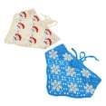 thumbnail image 1 of Ofertas Únicas 2 Pcs Bandana Triangular Turbante de Punto Bufanda de Ganchillo para Mujeres Azul Beige, 1 of 5