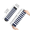thumbnail image 4 of Pofeuu Navy Blue And White Stripes Print 30cm Socks, Adult Running Hiking Socks for Youth and Adult, 4 of 7