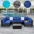 thumbnail image 6 of Kinbor 14 Piece Patio Cushion Covers Replacement, Outdoor Patio Wicker Sofa Washable Cushion Slipcovers with Zipper, Dark Blue, 6 of 8