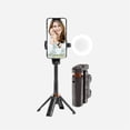 thumbnail image 1 of JC25 Mini Foldable Selfie Stick Tripod with Bluetooth Remote Control, 11-40cm Extendable, 360° Rotation, ABS+Aluminum Alloy, Supports 7.2-9.2cm Phones/Cameras, 2 Cold Shoe Mounts for Fill, 1 of 5