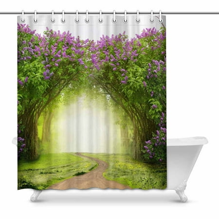 Pop Beautiful Spring Landscape Lilac Trees In Blossom Magic Forest