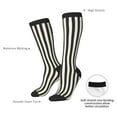 thumbnail image 4 of Balery Black And White Thick Stripes Printed Novelty Socks Men's Women's Crew Socks Sports Socks Knee High Socks Cotton Socks Quirky and Cool Socks, 4 of 9
