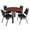 Cherry / Black, variant on Romig Trek 48 in Round Breakroom Table- Maple Top, Chrome Legs, 4 Restaurant Stack Chairs