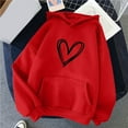 thumbnail image 2 of Dyegold Women'S Hoodies Pullover Sales Graphic Sweatshirt Plus Size Ladies Casual Teen Girls Clothes Winter Heart Print Hoodie Trendy Comfy Pullover Oversized Fleece Long Sleeve Sweater, 2 of 4