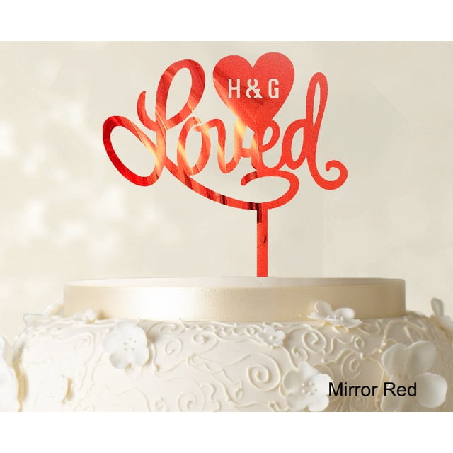 Loved Wedding Cake Topper Personalized Initial Name Cake Topper Cake Decoration Option Available 6-7 Inches Wide