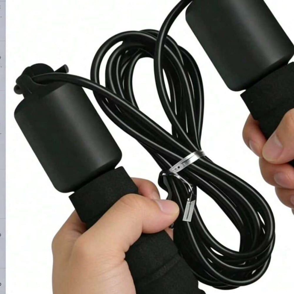 Black Professional Digital Counting Jump Rope With LCD Display, Adjustable Tangle-Free PVC Rope, Non-Slip Ergonomic Handles