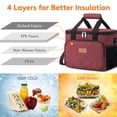 thumbnail image 2 of Bolsa de almuerzo Lifewit, grande, aislante, 15 litros, color rojo vino, 24 latas, 2 of 6