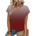 thumbnail image 4 of BXINGOHAI Womens Summer Tops Casual Short Sleeve V Neck Shirts Business Dressy Work Blouses Red S, 4 of 6