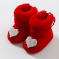 thumbnail image 3 of Miaouyo Infant Baby Girls Booties Fuzzy Cuff Non Slip Soft Sole First Walker Shoes, 3 of 9