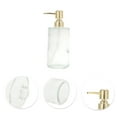 thumbnail image 5 of Unique Bargains 1 Pc Cylinder Glossy Soap Dispenser 14.2oz Clear Gold Tone, 5 of 6