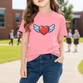 thumbnail image 6 of Piuwrlz Girls Short T-Shirts Kids Graphic Shirts Tops Cotton Pullover Pink Size 9 Years, 6 of 10