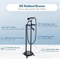 thumbnail image 3 of Oil Rubbed Bronze Bathtub Shower Faucet Floor Mount Freestanding Waterfall Tub Filler Mixer, 3 of 10
