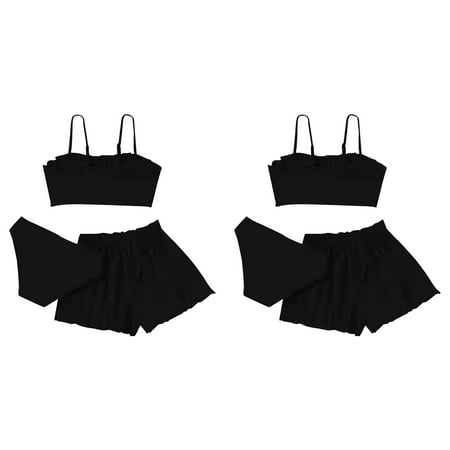 2 Pack Girl s 3 Piece Little S Swim Swimsuits Soild Bikini Rullfe Cute Bathing Suits Bathing Suit Briefs Girls Cover Up Large Bikini Swimwear Set Bathing Suits