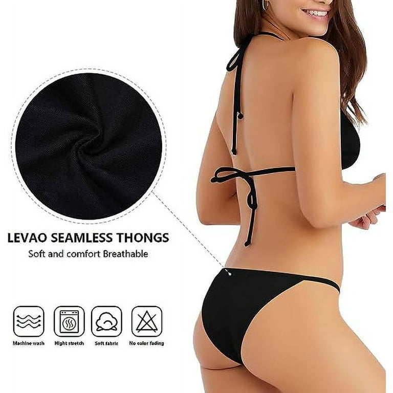 LEVAO Women's Bikini Panties High Cut String Ladies Cheeky Underwear Cotton Underwear  6 pack S-2XL 