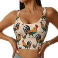 thumbnail image 2 of Picia Rooster Sports Bra for Women,Padded Strappy Sports Bras Medium Support Yoga Bra with Removable Cups,Running Yoga Bra-XX-Large, 2 of 9