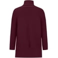 thumbnail image 4 of Womens Plus Size Sweaters Long Sleeve Crew Neck Split Hem Casual Oversized Ribbed Knit Tunic Pullover Tops Wine 3XL, 4 of 6