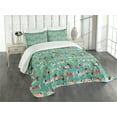 thumbnail image 3 of Ambesonne Dog Lover Quilted Bedspread Set 3 Pcs, Abstract Dress, King Size, Multicolor, 3 of 5