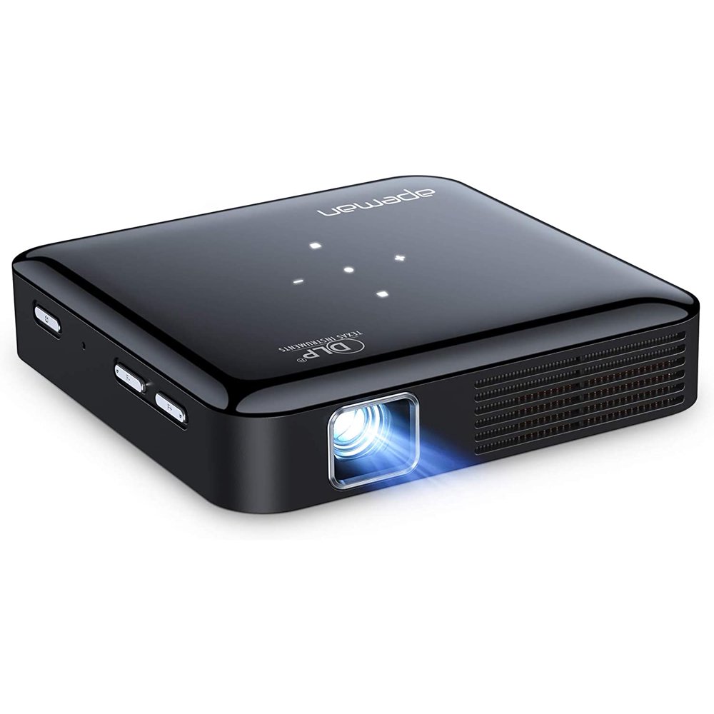 APEMAN Mini M4S DLP Portable Projector, Compatible with Phone