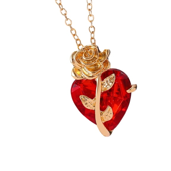Gothic Rose Heart Pendant Necklace Jewelry Perfect Gift For Alternative Style