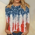 thumbnail image 2 of Summer Cleans 3/4 Sleeve Tops For Women Scooped Neck Sequined Tee Shirts Pullover Sweater Blouses Independence Day Patriotic T-Shirts Vintage Causal Tunics Tees Beach Vacation Clothes, 2 of 5