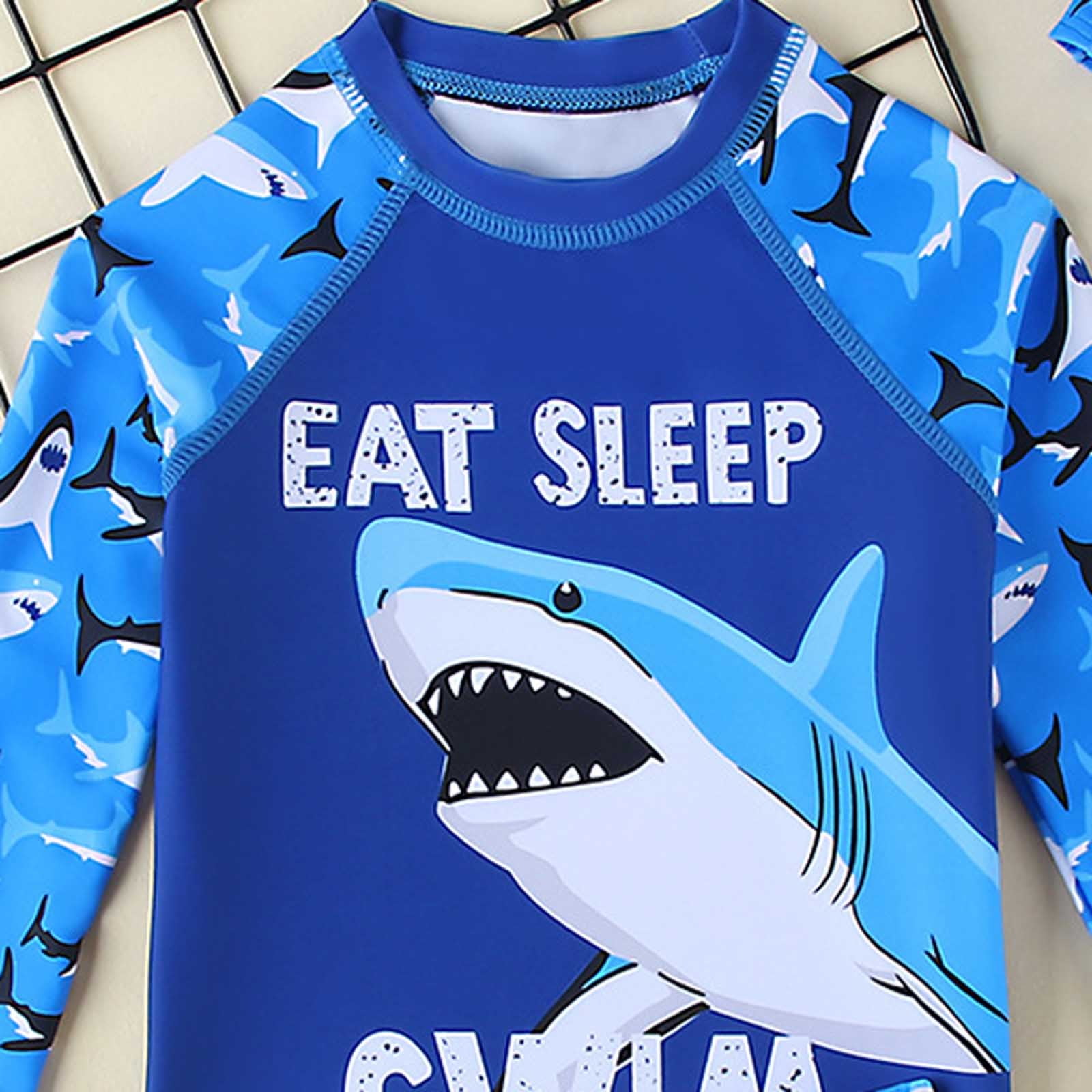 Shadoumai Kid Swimsuits with Shorts Cartoon Print Swimwear Boys 2 Piece Swimsuit Vacation Kid Bathing Suit