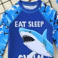 thumbnail image 3 of Hiijoy Toddler Boys Swimsuit Shark Print UPF50+ Quick Dry Rash Guard Shorts Bathing Suit, Sizes 3-7, 3 of 7
