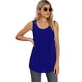 thumbnail image 3 of Camiseta sin mangas de gasa NikouMX para mujer Verano Color puro Plisado Tamaño S M L XL XXL, 3 of 6