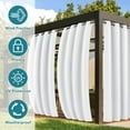 thumbnail image 3 of LUSHVIDA Outdoor Curtains for Detachable Sticky Tab Top Patio Waterproof Outside Curtains for Gazebo, Porch, Pergola, Privacy Curtain, 54 x 108 inch, 1 Panels, White, 3 of 7