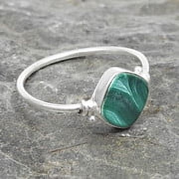 Malachite Stone Band Birthday Daughter Engagement Ring Jewelry Size 8 925 Silver
