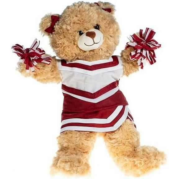 Plush Gear Maroon & White Cheer Uniform for 14-18 Inch Soft Toys