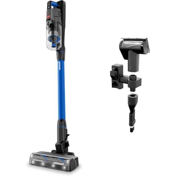 Aspiradora inalámbrica autónoma BISSELL PowerClean FurFinder de 200 W con rodillo de cepillo antienredos, potente succión, batería extraíble, soporte de pared, herramienta para tapicería y luces dela
