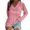 Pink, variant on Fesfesfes Women Causal V-Neck Tops Printing Blouse Long Sleeve Shirt Loose Xmas Tops Clearance