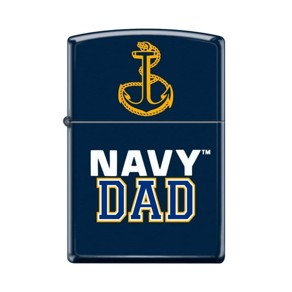 Zippo Lighter - Personalized Customize Message Engrave on Backside for U.S. Navy Windproof Zippo Lighter (USN Dad Navy #Z5074)