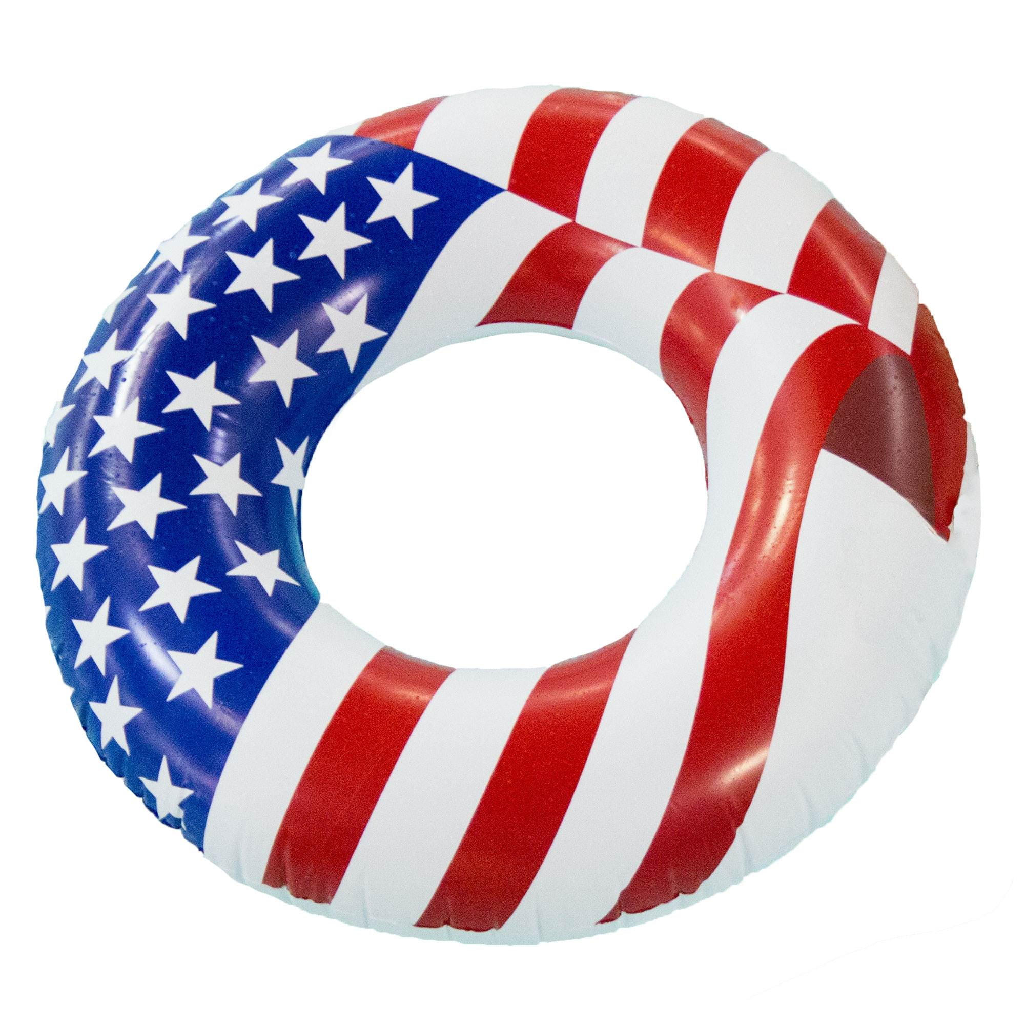 Swimline 36" Inflatable Patriotic American Flag Pool Tube Float, (5 Pack)