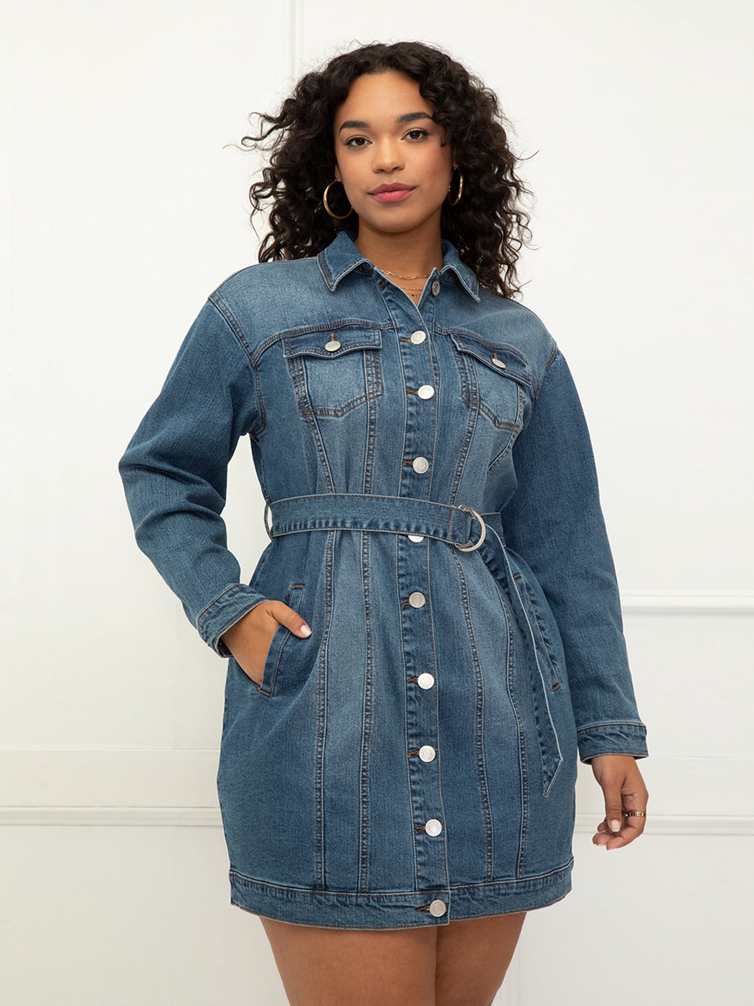 Belted Denim Dress 