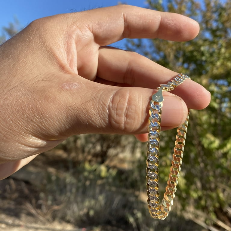 Men's 14k Yellow Gold Diamond Cut Bead Bracelet