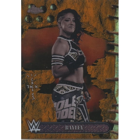 Bayley 2025 Topps Chrome Cactus Jack Orange Refractor WWE Hard Signed 7/25 Near Mint Trading Card