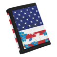 thumbnail image 2 of FUIALDOLG 4th of July Trifold Card Wallet Featuring Flag Blue Floral Design, Slim Portable Polyester Kids Wallet for Outdoor and Daily Use, 2 of 6