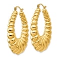 thumbnail image 2 of 14k Polished Scalloped Hoop Earrings, 2 of 3