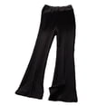thumbnail image 4 of Miluxas Girls Flare Leggings - Seamless Yoga Pants with Cross High Waist, Bootcut Bell Bottoms for Girls Black 6-7Years, 4 of 6
