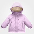 thumbnail image 3 of HAOTAGS Girls Coat (18Months-13Years) Cute Warm Thicken Fleece Hooded Long Sleeves Jacket Purple Size 4T, 3 of 9