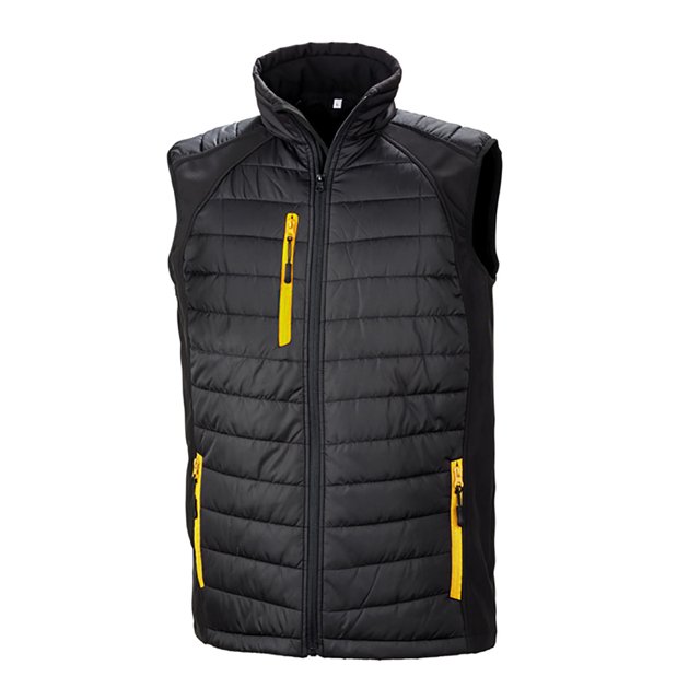 Result Mens Black Compass Padded Soft Shell Gilet