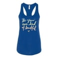 thumbnail image 2 of Positivity saying Pop Culture Ladies Racerback Tank Top, Royal, Medium, 2 of 3