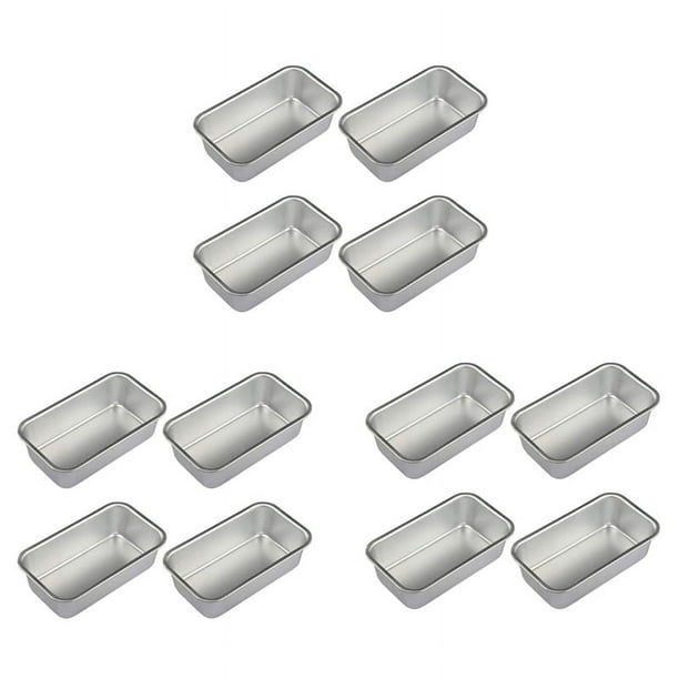 12 Piezas Molde de Pan Antiadherente Rectangular de Lata de Pan de Aleación de Aluminio Moldes para Pan Pan Herramientas