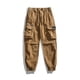 thumbnail image 1 of Pantalones largos de moda para hombre, casuales, de color sólido, cargo, con bolsillos y cremallera, cintura elástica, pantalones largos de algodón para hombre., 1 of 9