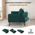 Aukfa 75" Deep Tufted Futon Convertible Sofa Bed, Linen Sleeper Couch for Home Office, Green